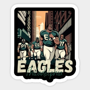 Philadelphia eagles football player graphic design cartoon style beautiful artwork Sticker